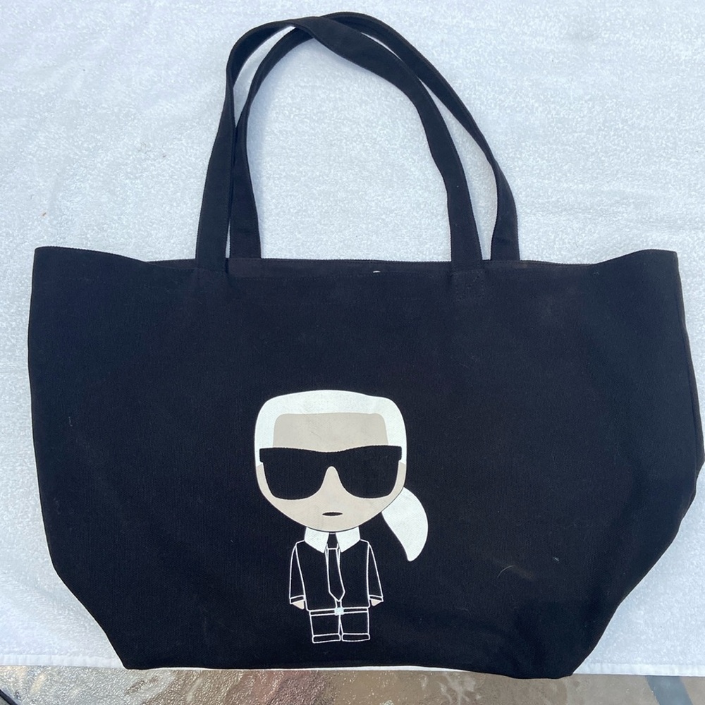NWT Karl Lagerfeld Love From Paris Canvas Tote Bag